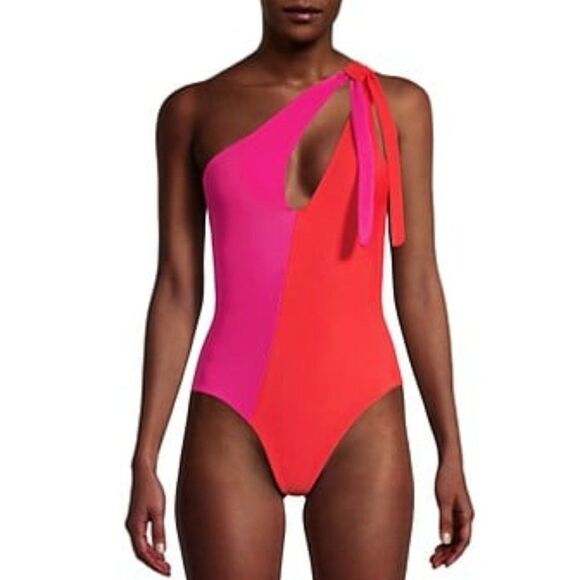 Beach Riot Women's Nia One-Piece Swimsuit Size medium- Magenta Coral - Picture 4 of 14